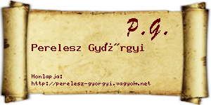 Perelesz Györgyi névjegykártya